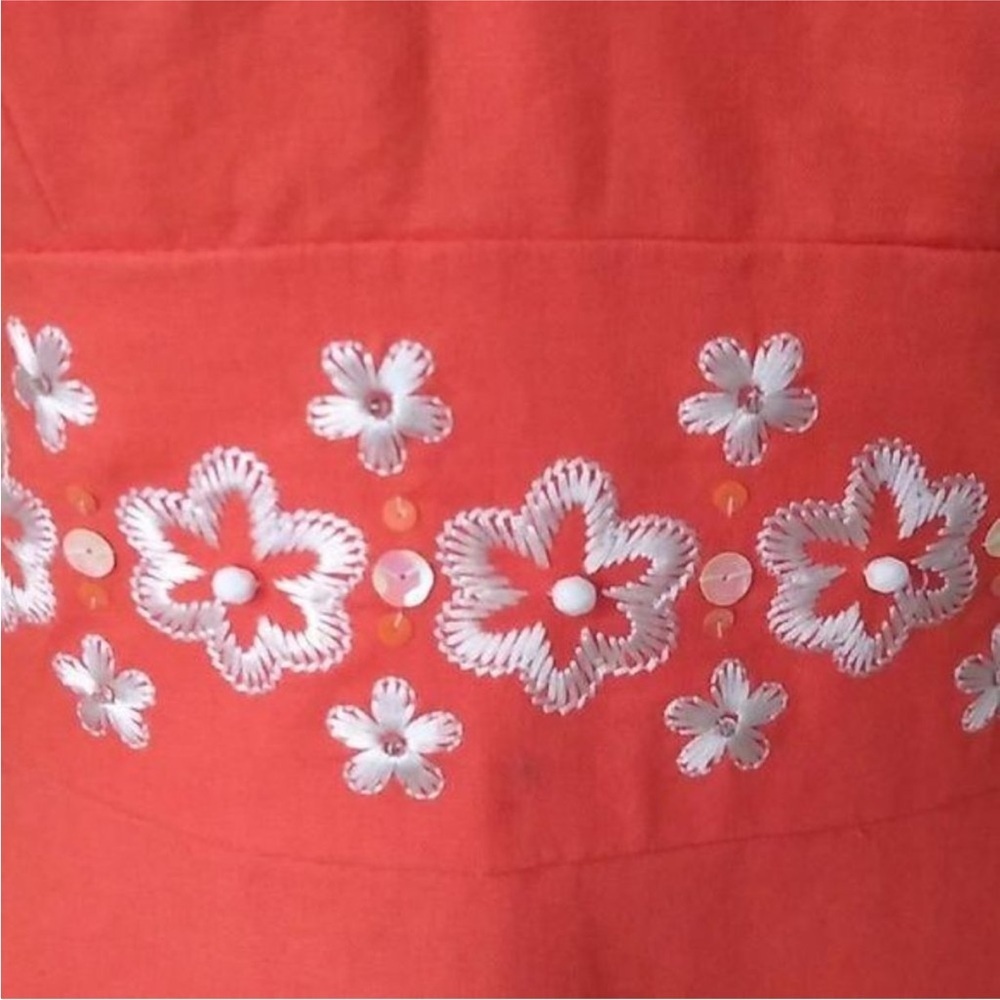 Andre Oliver Pink Embellished Midi Dress Spaghetti Strap - Picture 4 of 7